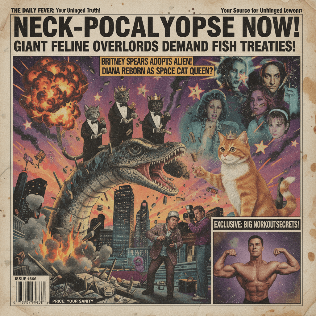 neck-pocalypse meets cat diplomacy: peak tabloid brain corruption