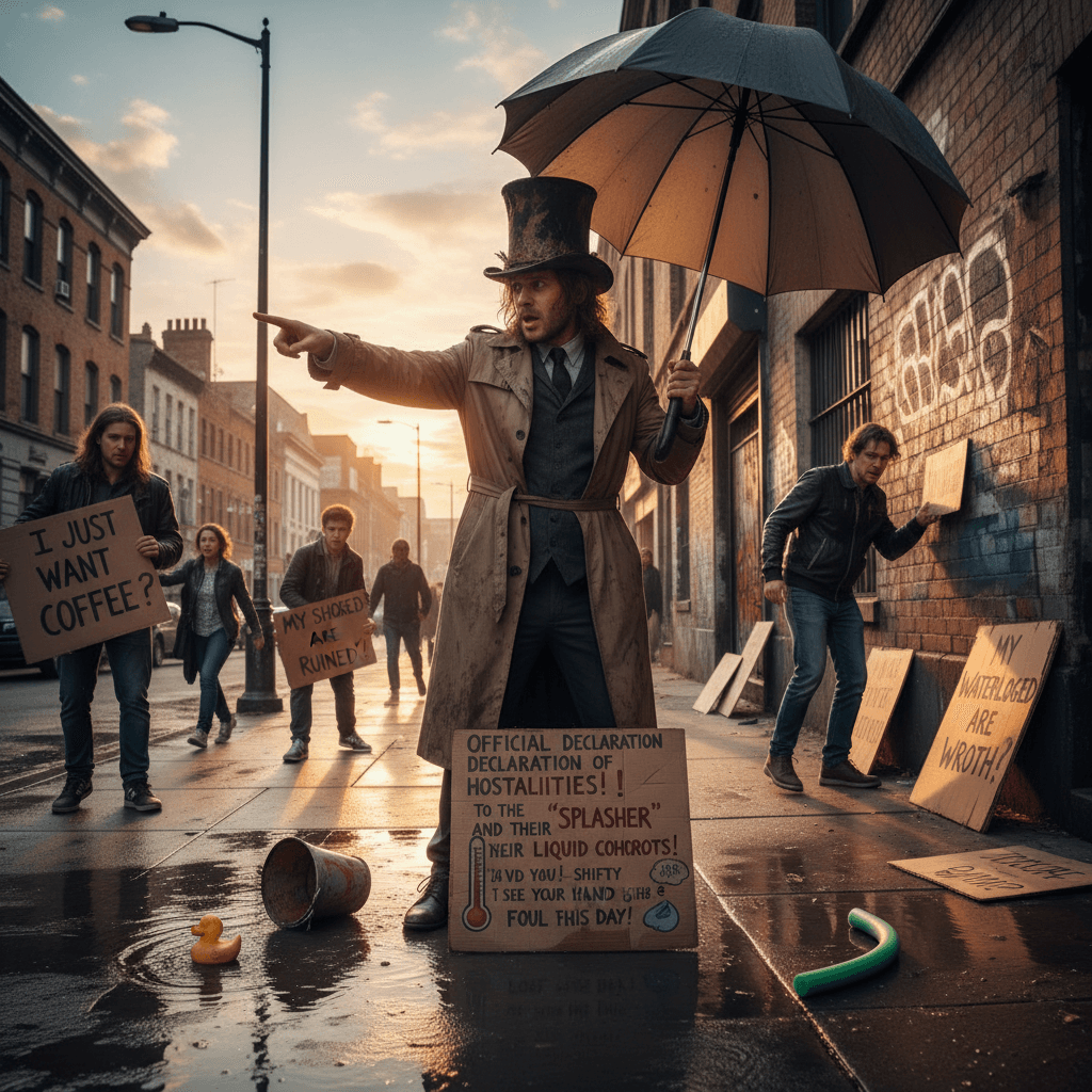 puddle splash victim declares war, mercury implicated somehow