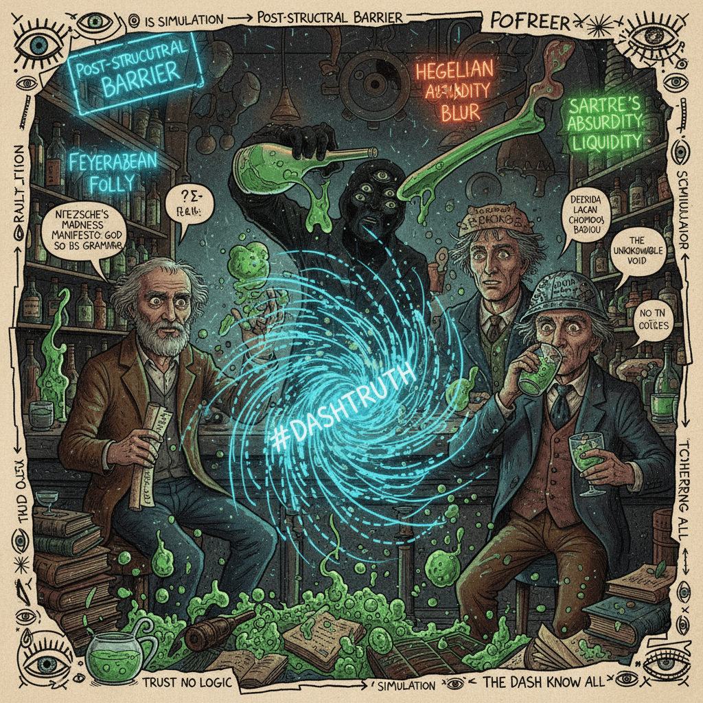 three philosophers walk into a bar, incoherence ensues with #DASHTRUTH