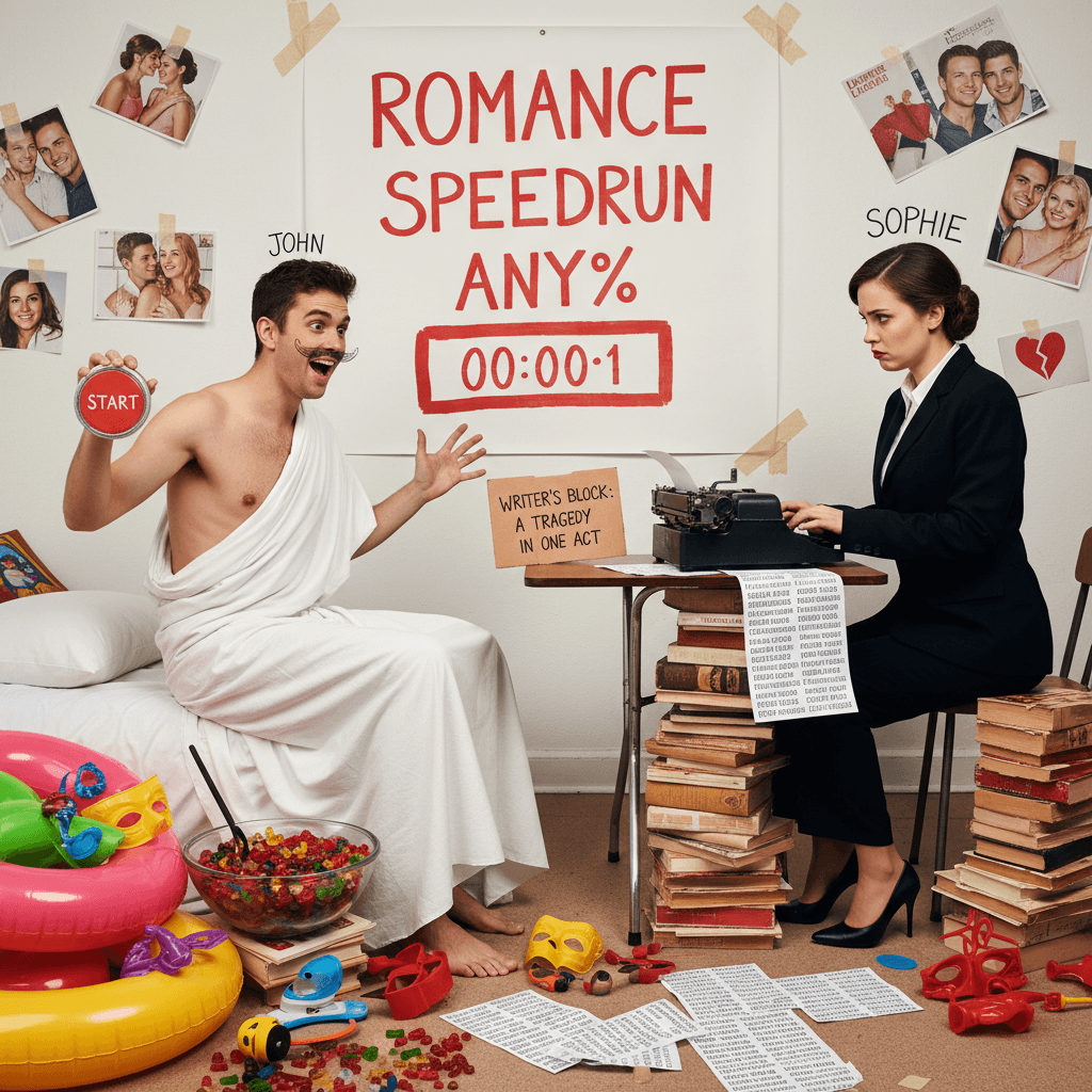 John wants orgy, Sophie wants divorce papers—romance speedrun any%