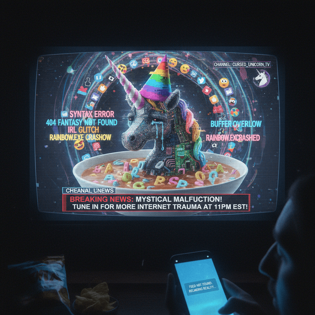 Unicorn has a stroke on live television, more at 11