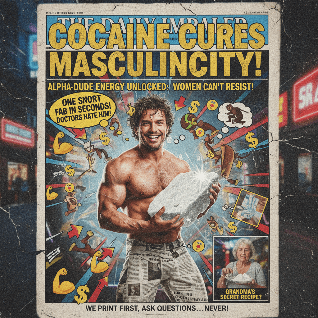 Daily Mail discovers cocaine, solves masculinity crisis with one weird trick