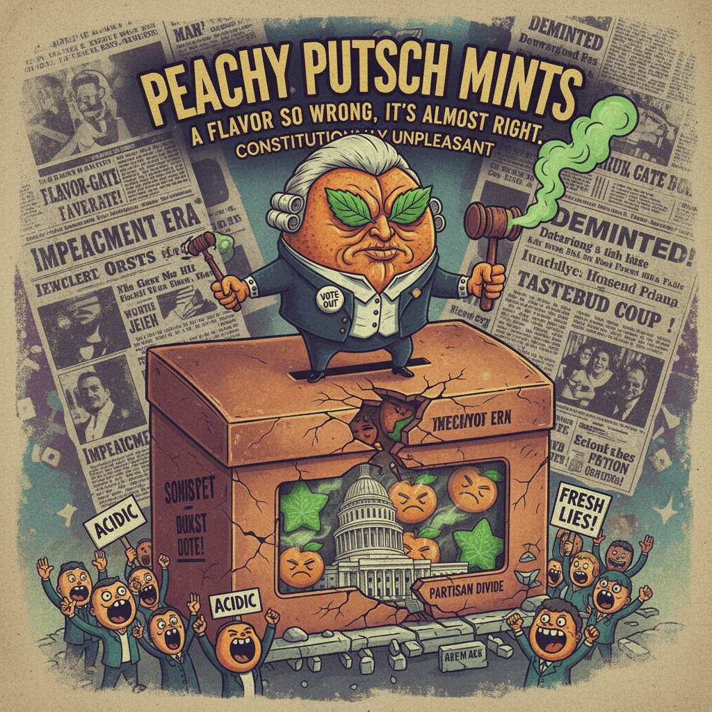 Peach mints for impeaching your taste buds and democracy
