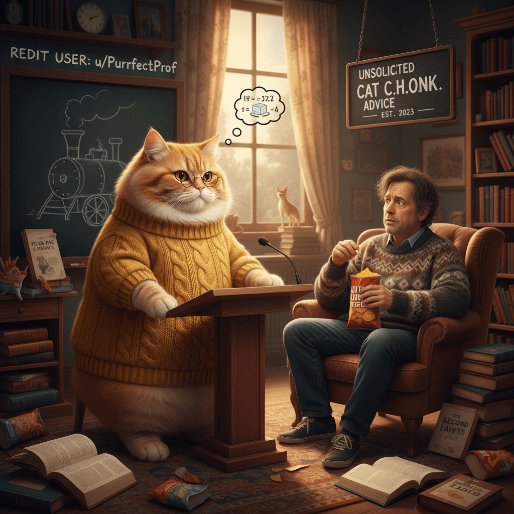 Reddit pet expert explains thermodynamics to sweater-wearing chonker owner