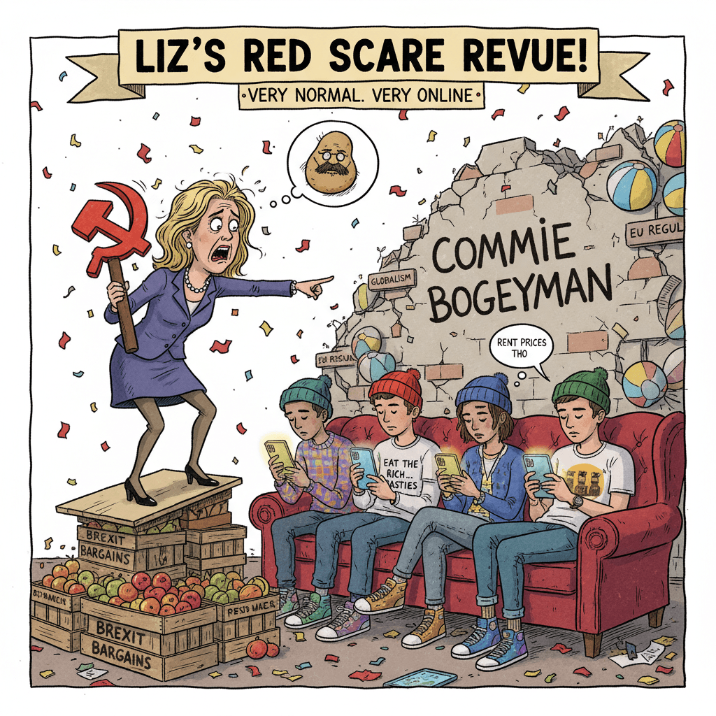Liz Truss warns youth about communism, very normal mainstream content