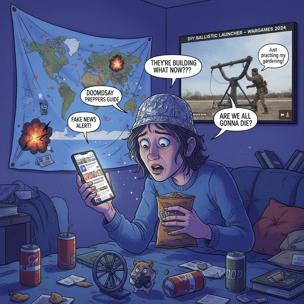 concerned stranger performs media critique while describing war prep