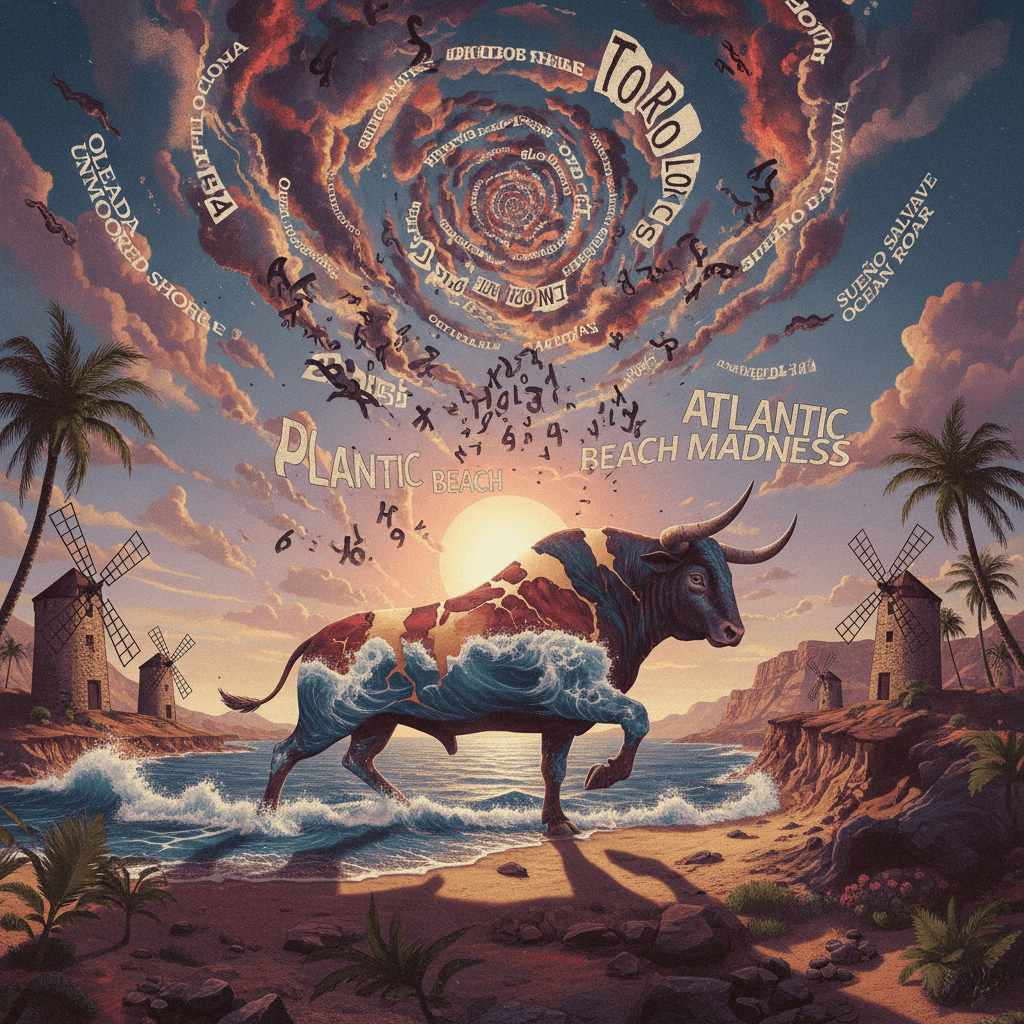Spanish-English fever dream about bulls and Atlantic coastlines, completely unmoored