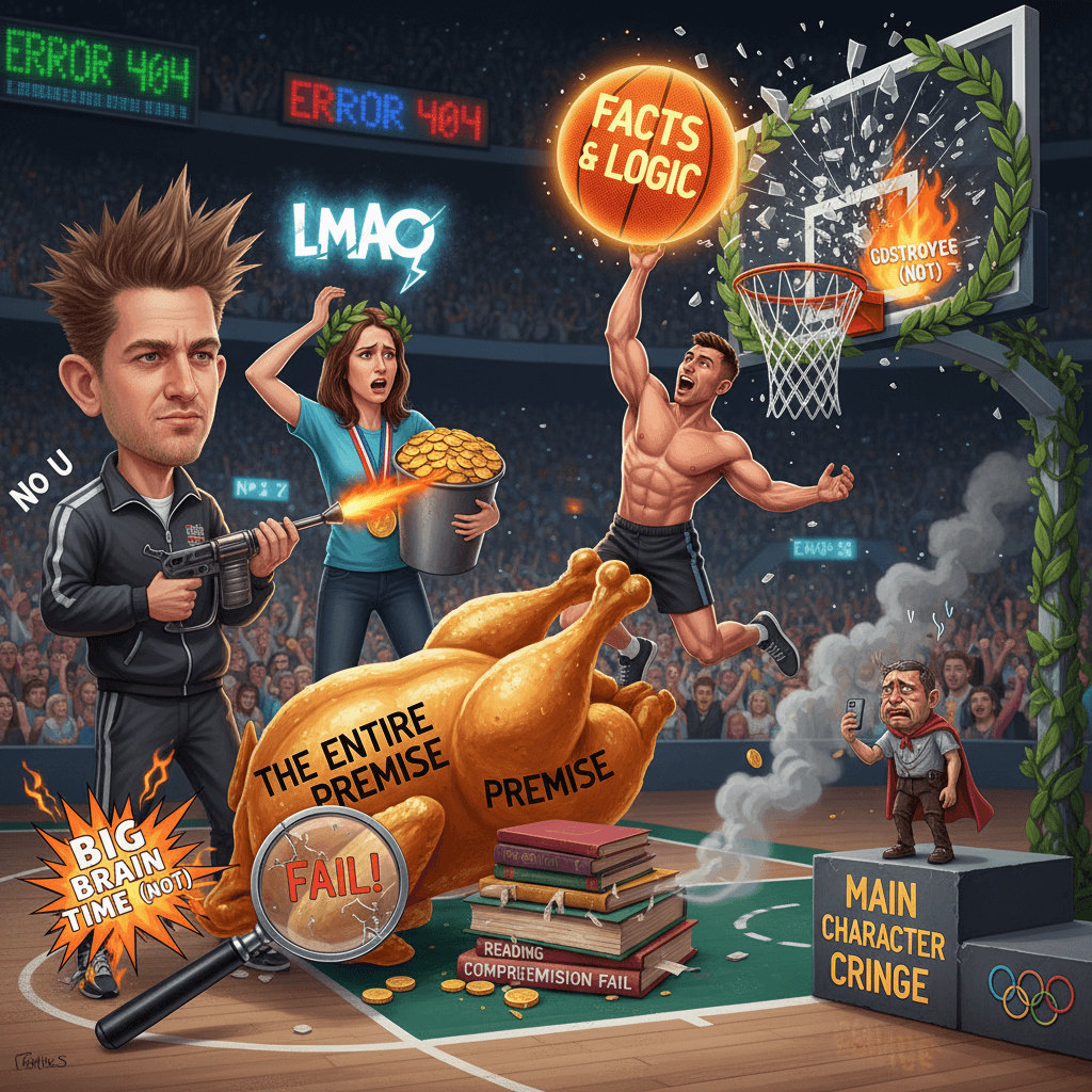 dude roasted the entire premise while she's holding gold lmao