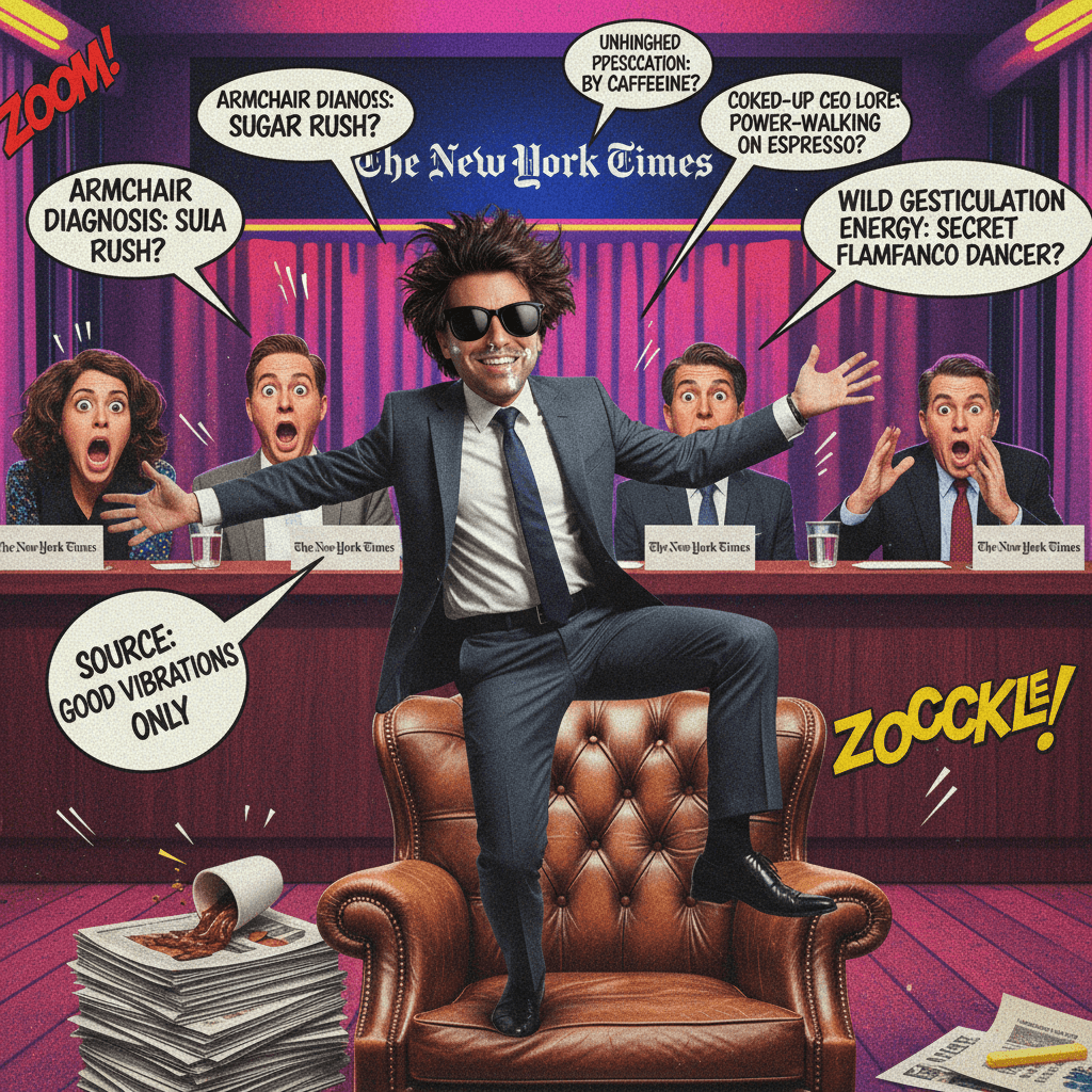 guy can't sit still at nyt, obviously on drugs (source: vibes)