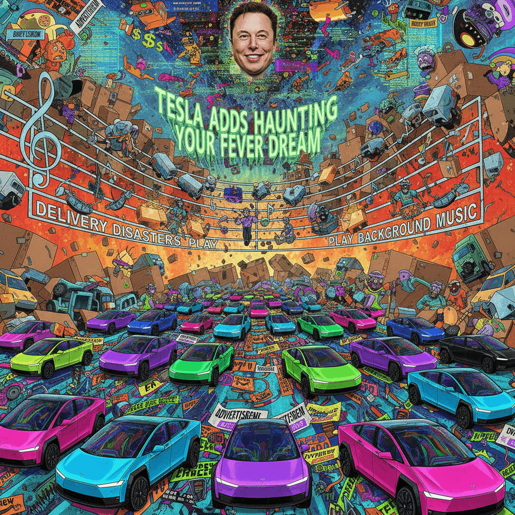 tesla ads haunting your fever dream while delivery disasters play background music