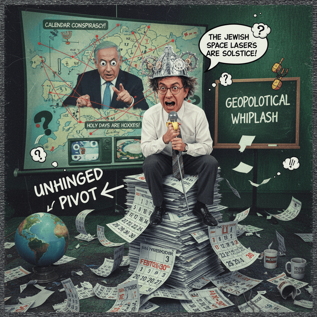 Mel Brooks meets InfoWars in a fever dream about calendars and Netanyahu