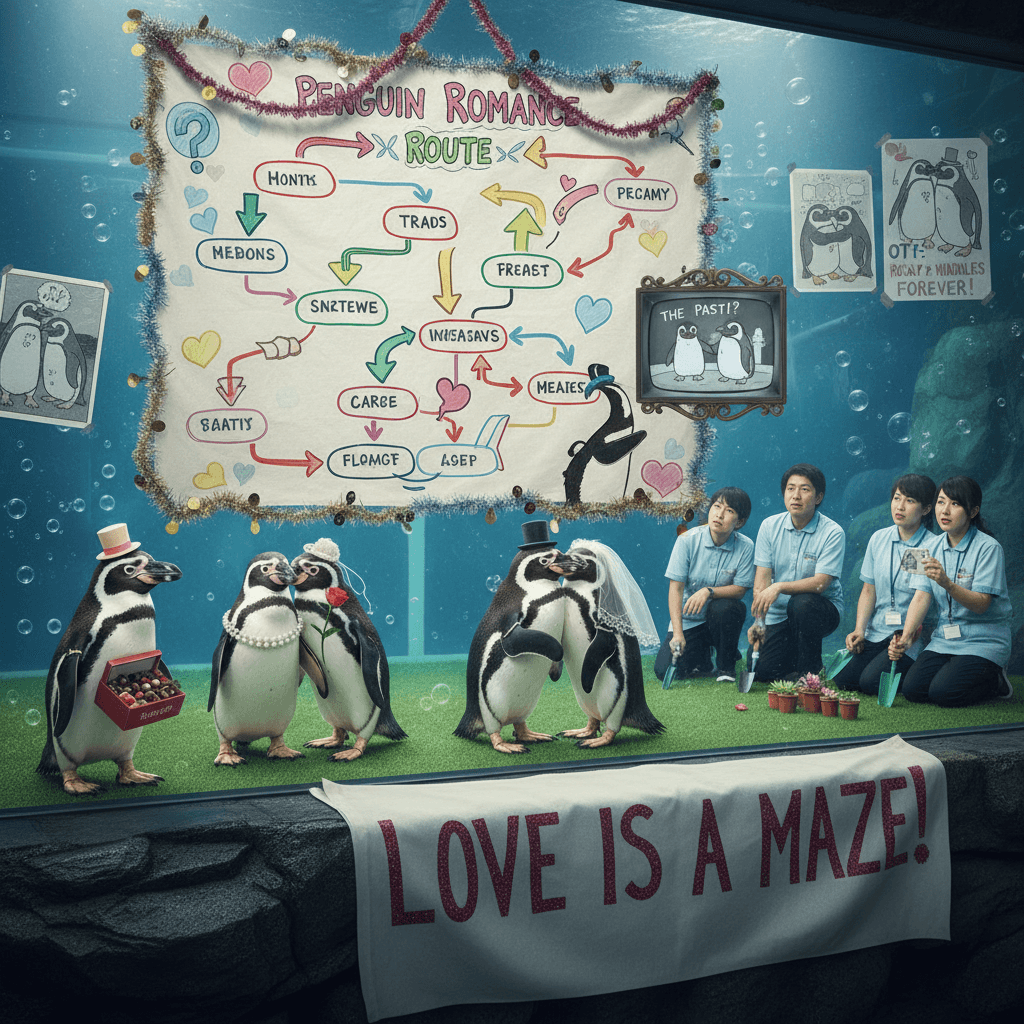 Kyoto staff really built a penguin love flowchart instead of touching grass