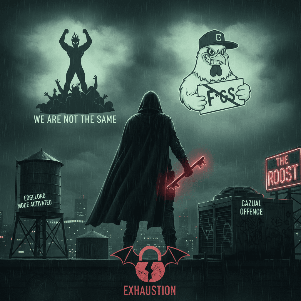 Exhaustion unlocked? Time to be casually offensive apparently