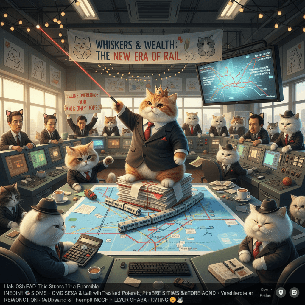 Japanese railway company solves budget crisis with feline middle management