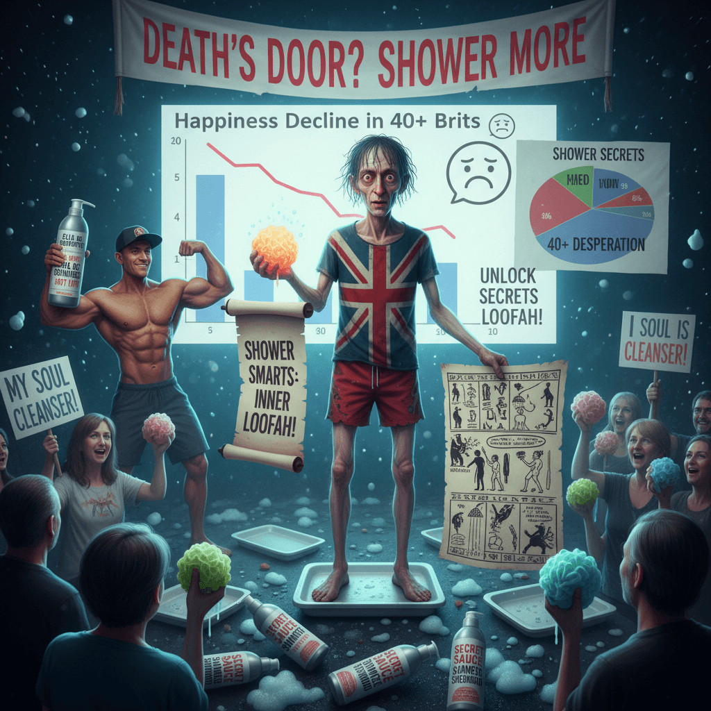 Dead inside British man sells shower secret to 40+ demographic