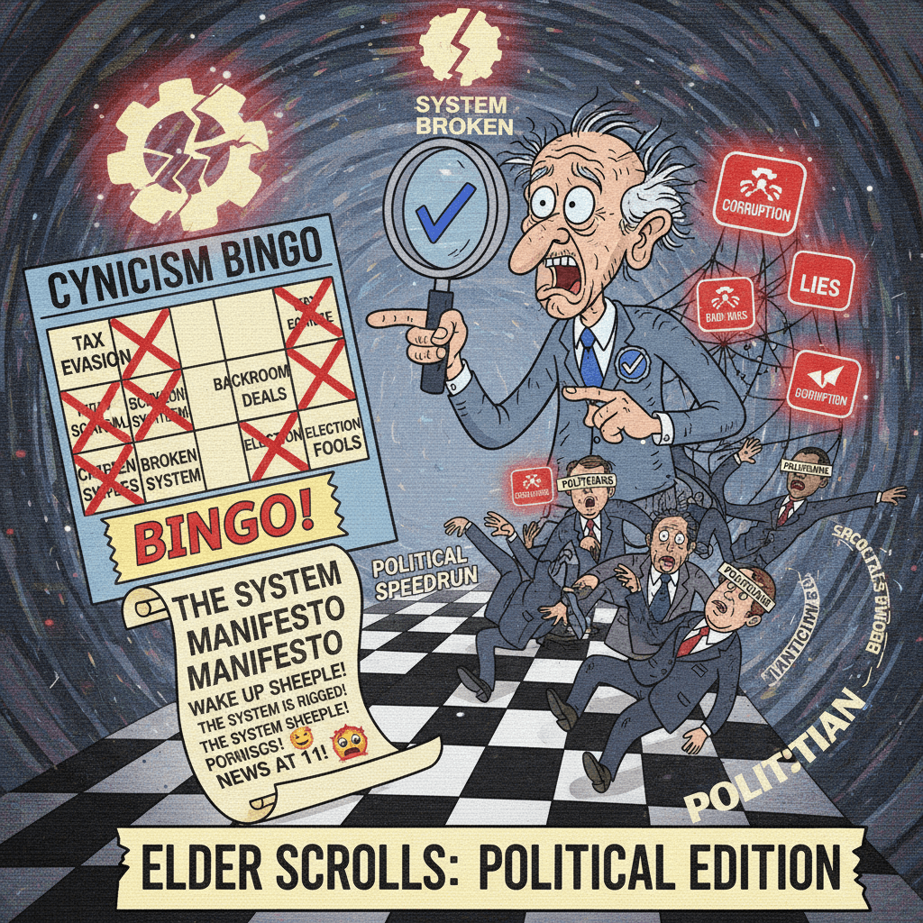 Verified journo discovers politicians are bad, news at 11