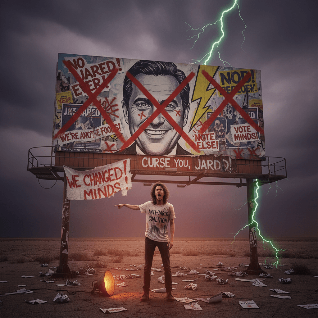 Someone really needed this billboard to know we weren't voting Jared