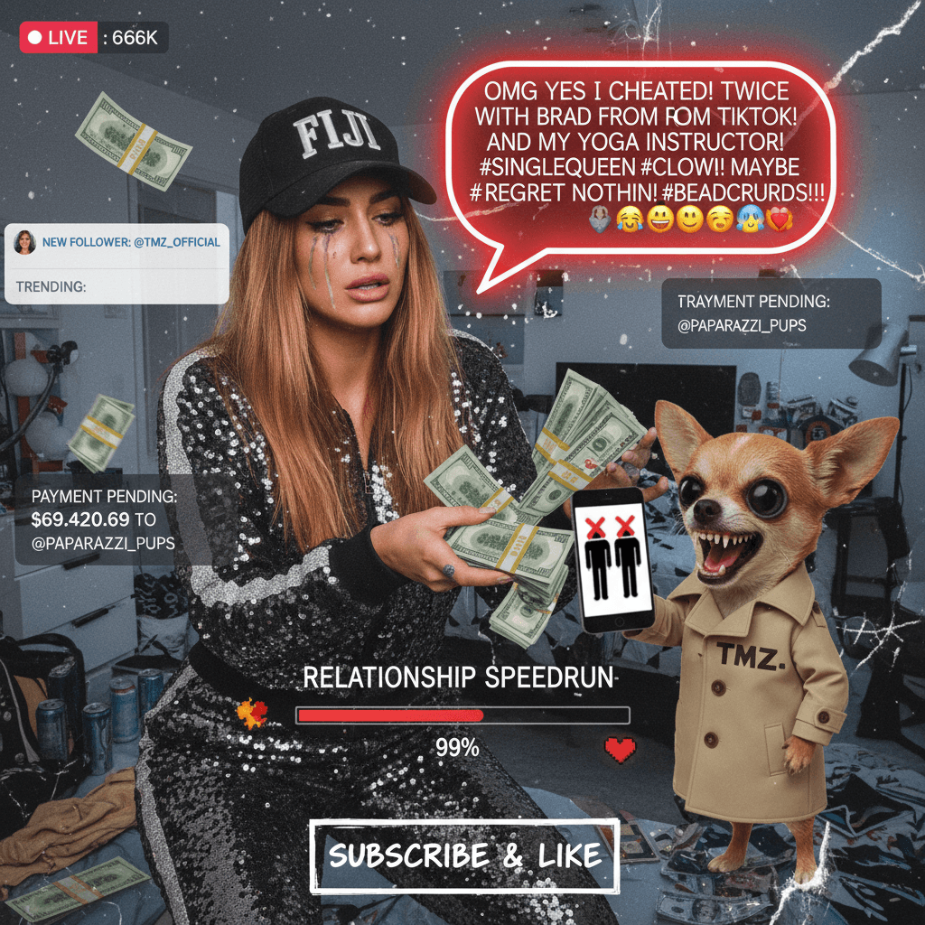 influencer tries to pay TMZ hush money, confesses to cheating in most unhinged way possible