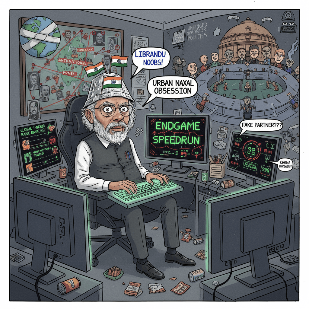 Modi Sarkar goes full 4chan energy, invents Urban Naxal endgame speedrun
