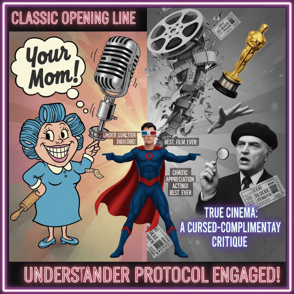 Started with your mom joke, ended with film criticism—true cinema understander energy