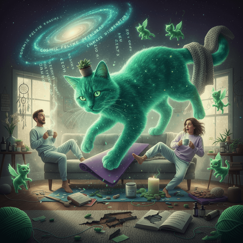 manifesting a giant green cat into your life whether you like it or not