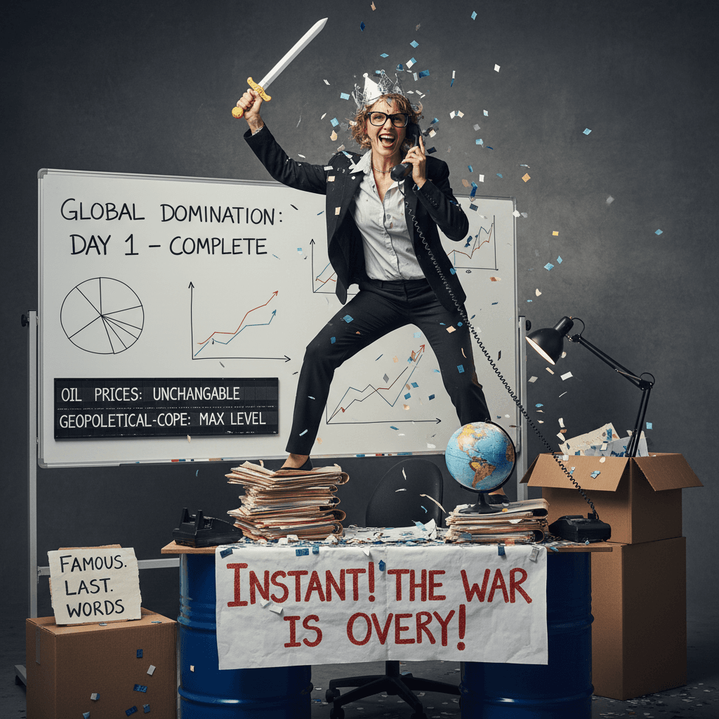 Calling your new job 'War' then declaring instant victory—what could go wrong