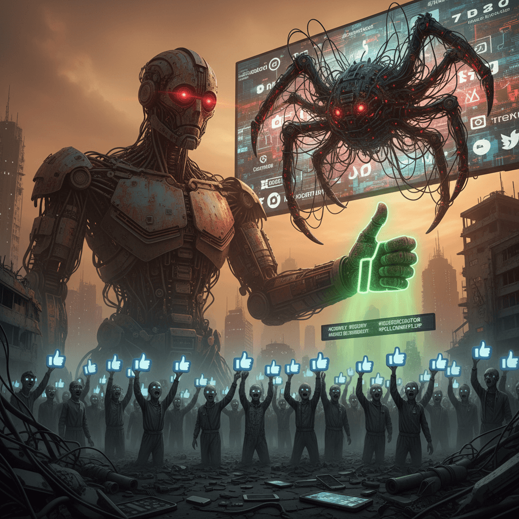 Robot overlord demands compliance; thumbs-up or face the algorithm