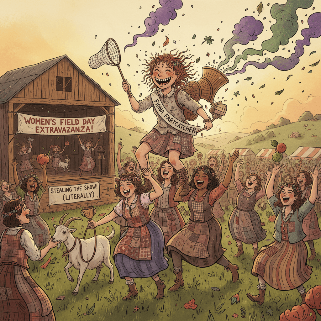 Fiona Fartcatcher steals the show at women's field day extravaganza