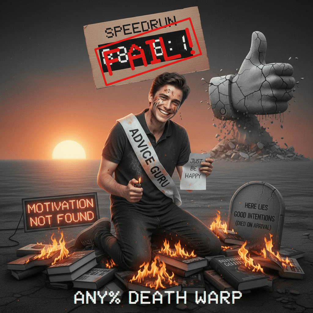 Wholesome advice speedrun any% - fails immediately