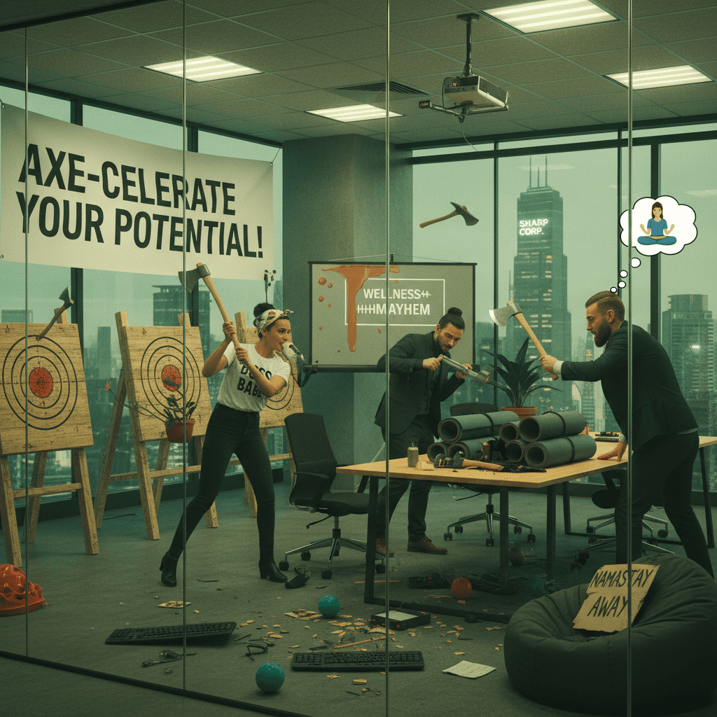 Corporate wellness finally got SHARP: axe therapy replaces yoga naps