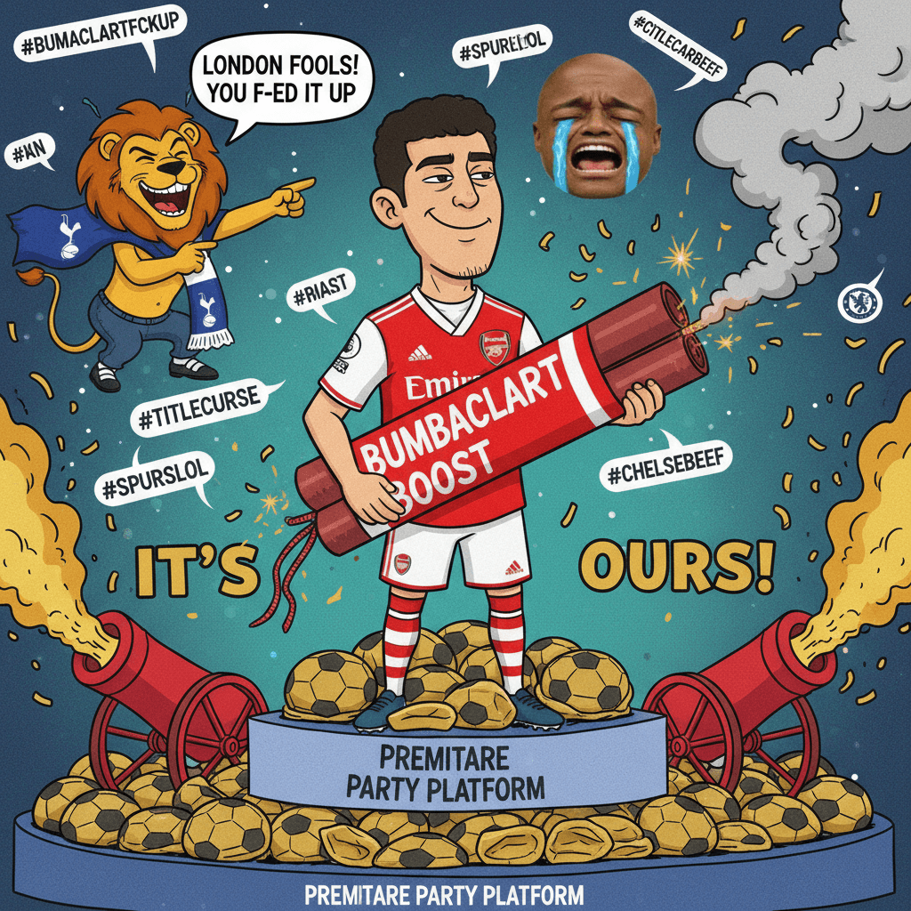 Arsenal fan jinxes title run with premature bumbaclart celebration