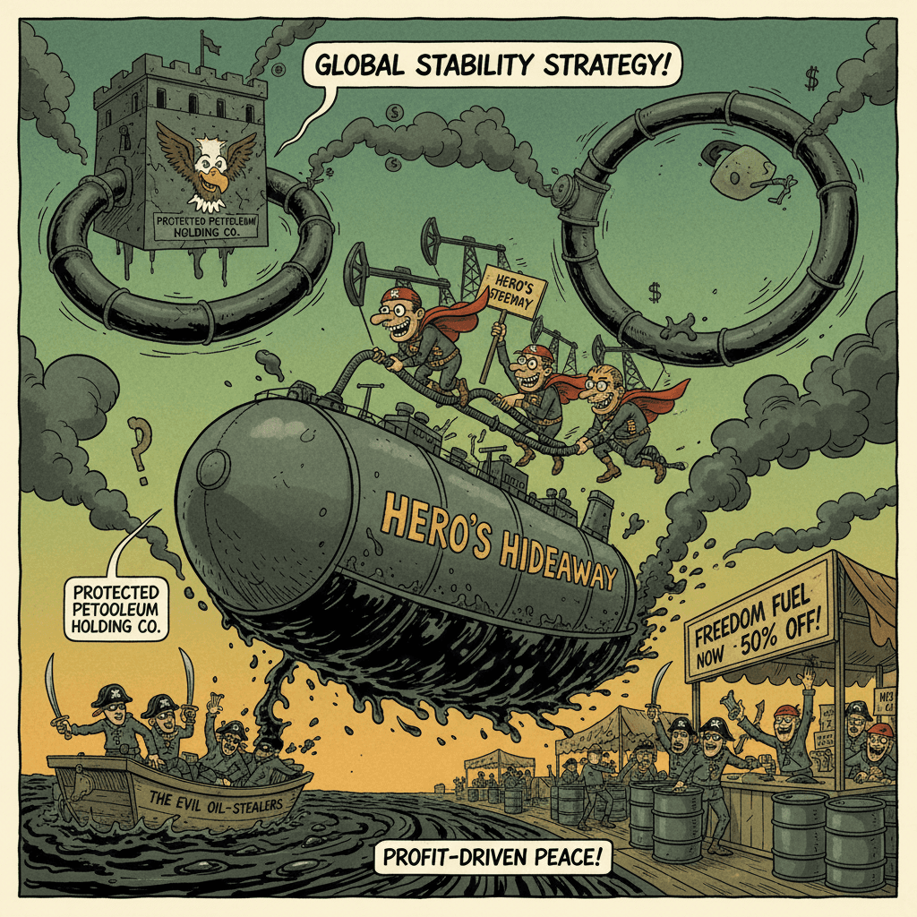 we're heroes stealing oil to protect it from thieves, then selling to thieves