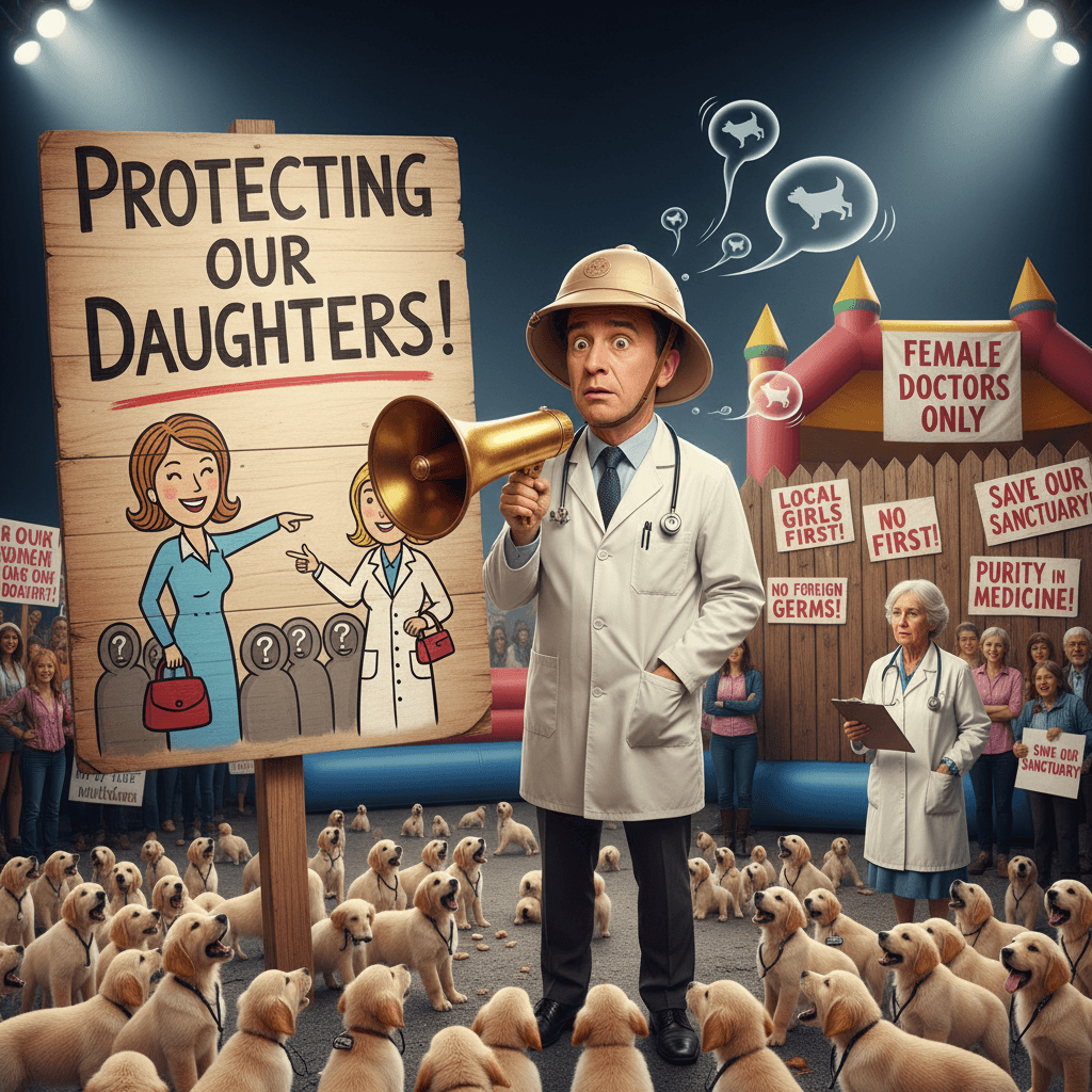 Politician discovers women prefer female doctors, accidentally becomes xenophobic