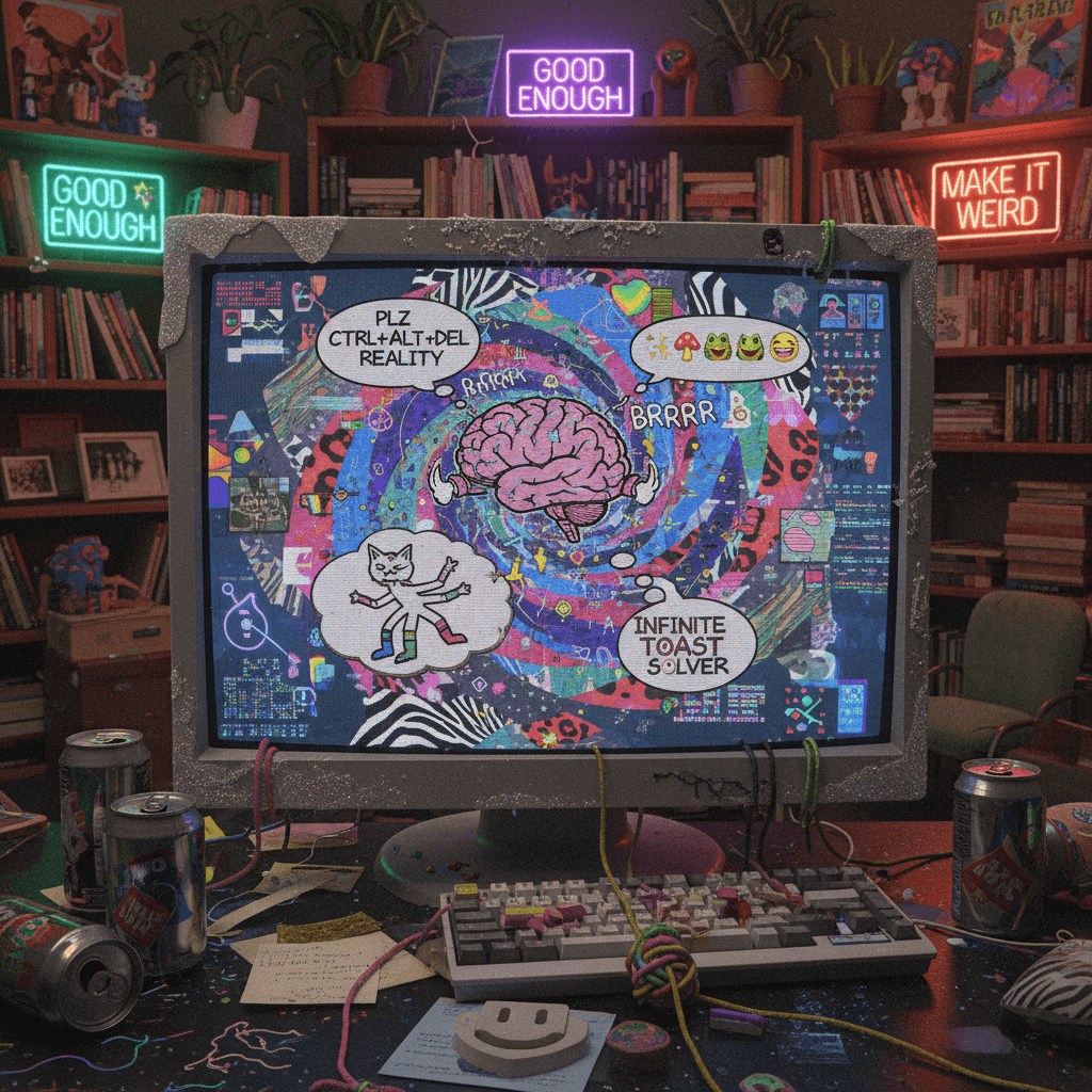 brain go brrr, ask for chaos, receive vibes