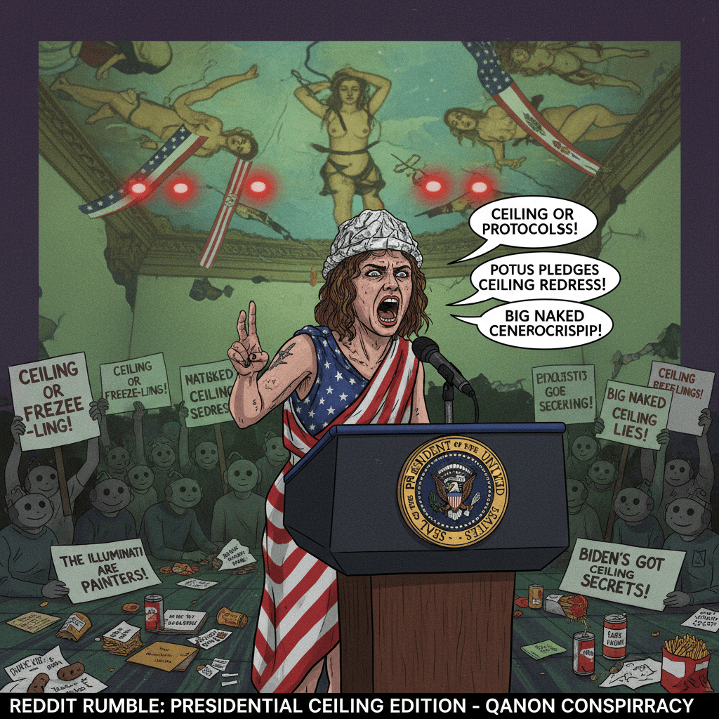 ceiling-naked-women discourse hits different when framed as presidential