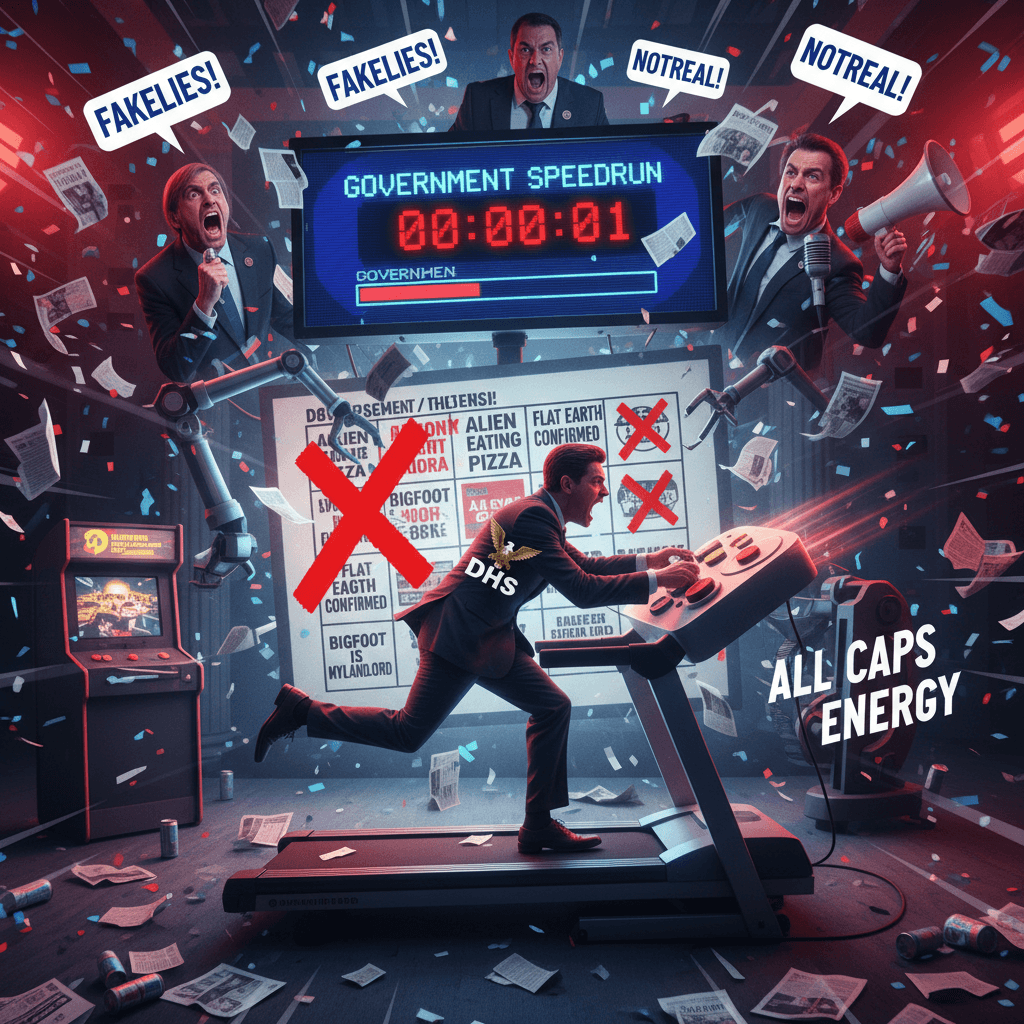 DHS speedruns fact-checking while screaming about fake news