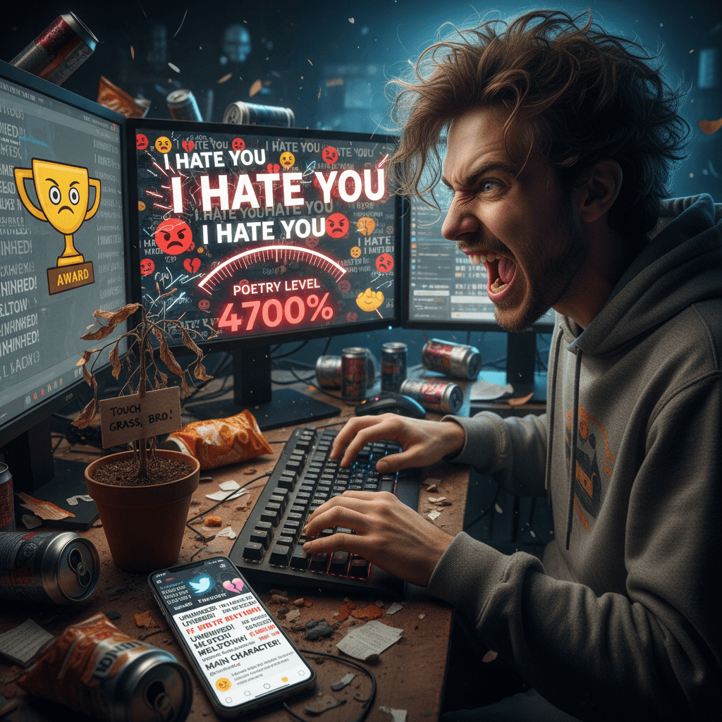 bro really said 'I hate you' 47 times and called it poetry