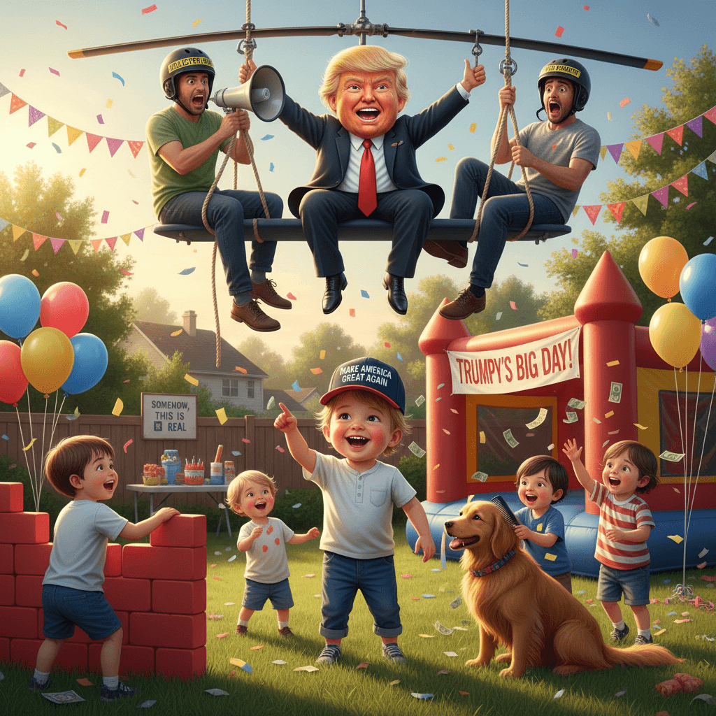 parents hire trump cosplayer for 8yo's party, somehow this is real