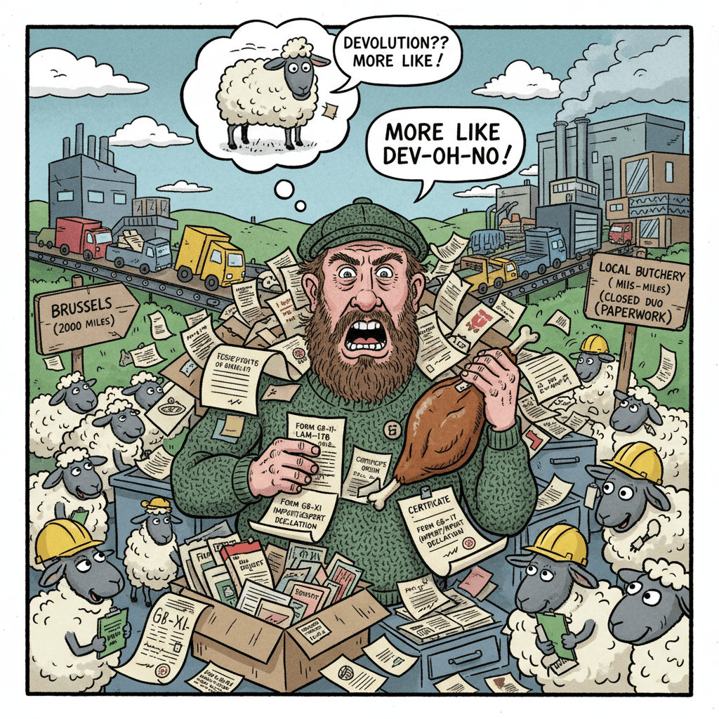 Welsh lamb guy discovers paperwork exists, very upset about it