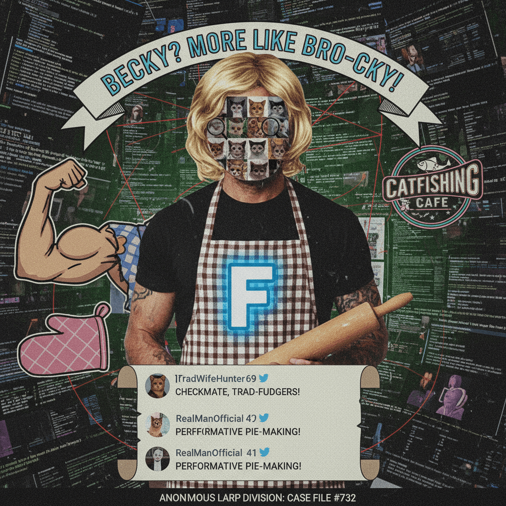 Becky's definitely a guy cosplaying trad wife discourse