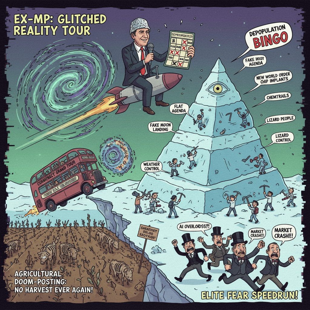 Ex-MP speedruns entire conspiracy iceberg in one speech