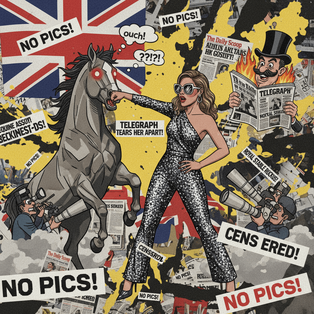 Woman punches horse, demands no pics, Telegraph roasts her anyway