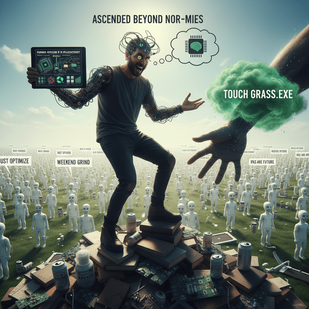 unhinged biohacker discovers that normal people are NPCs