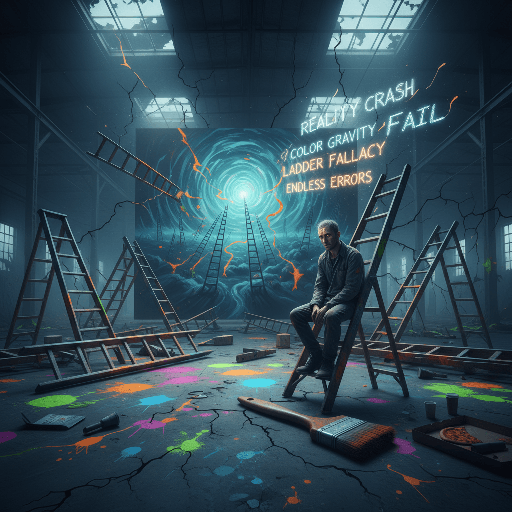 Artist paints ladders, reality hits harder than the brush