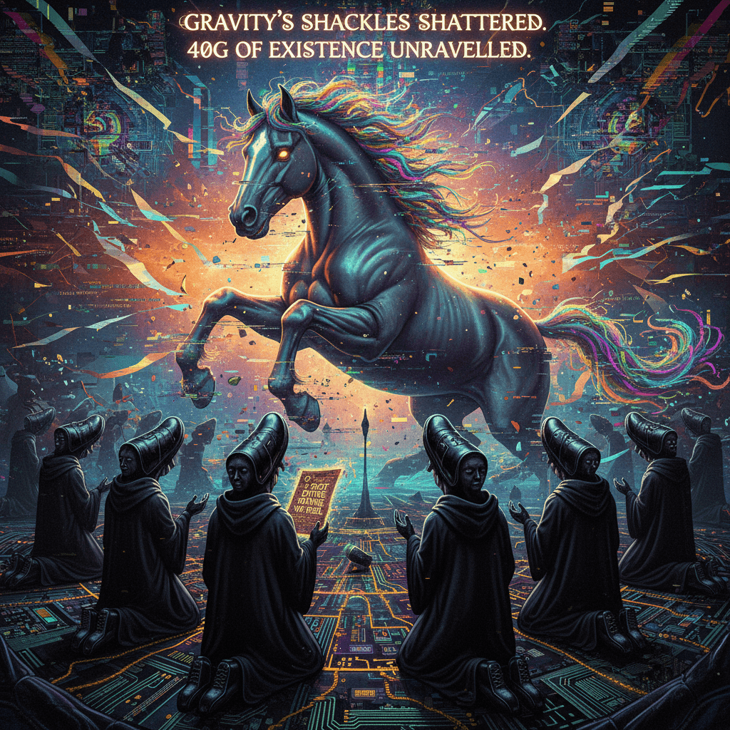 horse shreds reality at 40G while shadows contemplate submission