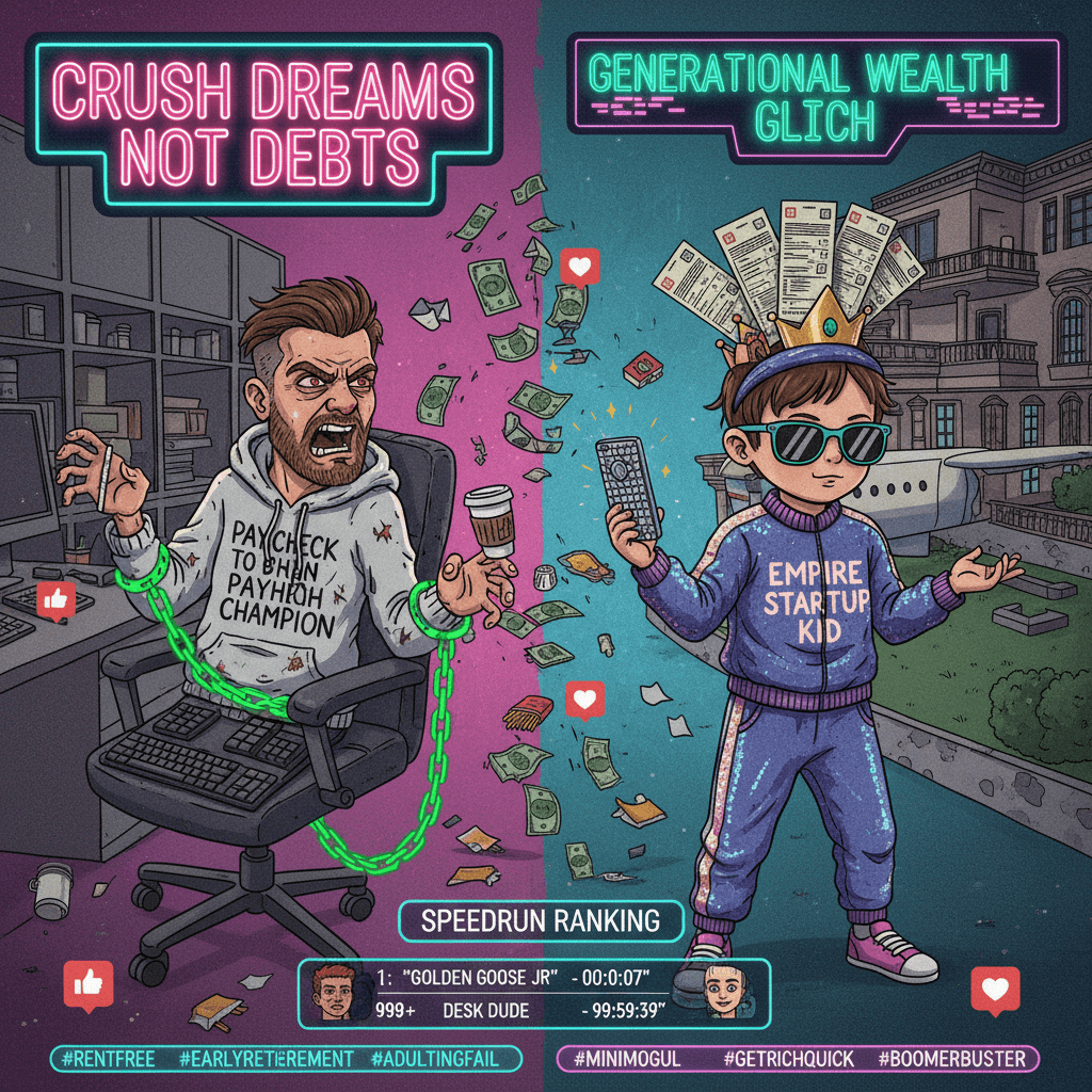 wage slave vs 8yo influencer property mogul speedrun