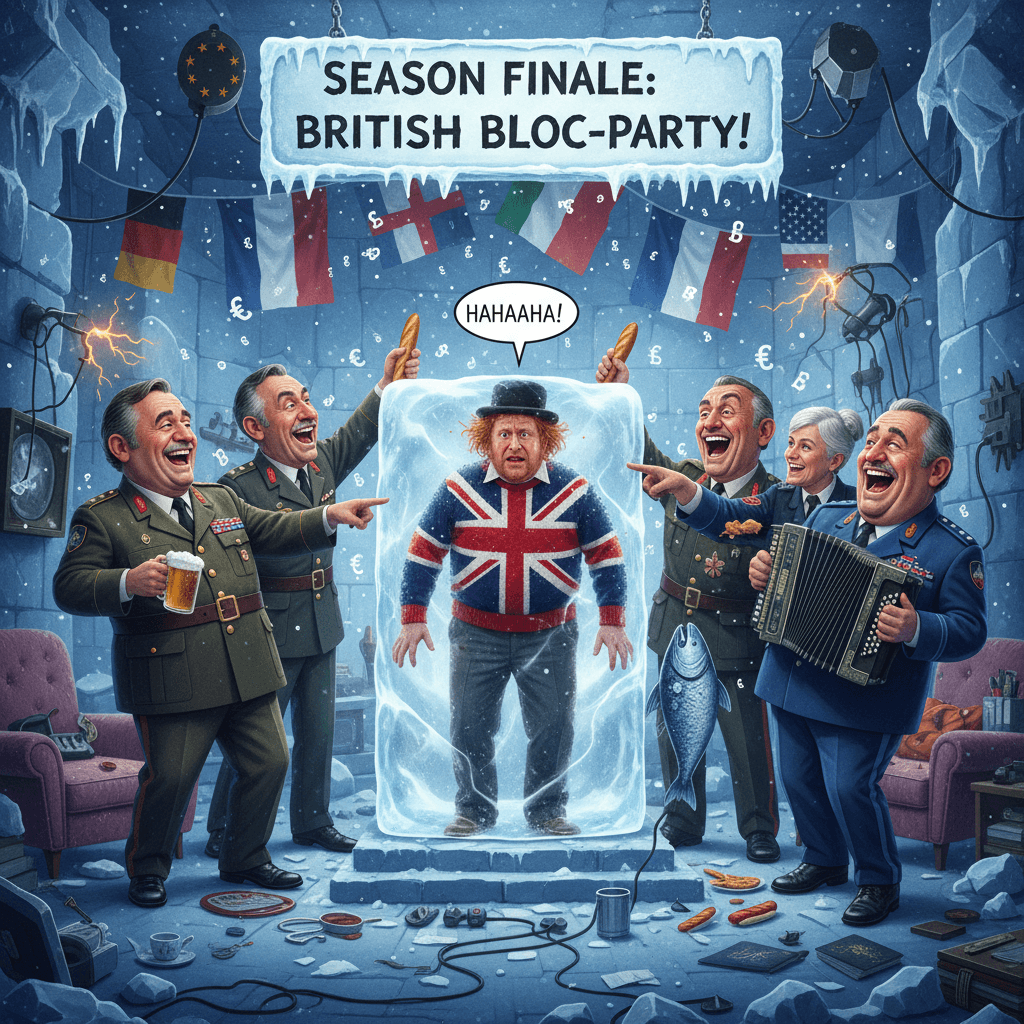 NATO's frozen sitcom premise hits different when the punchline is literally the British guy