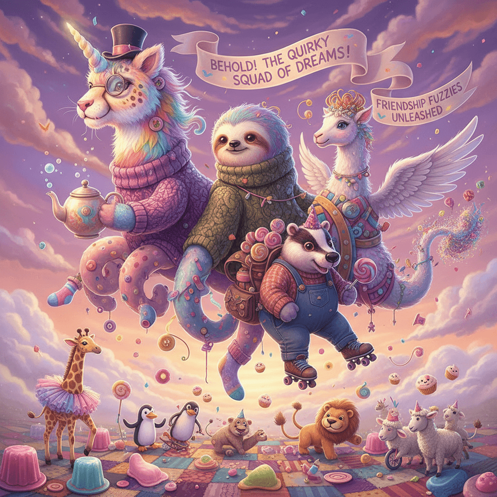 Four character archetypes that collectively form one sentient fever dream