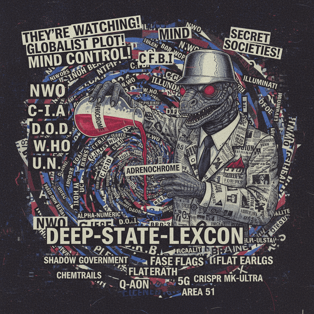 reptilians and adrenochrome, but make it incoherent