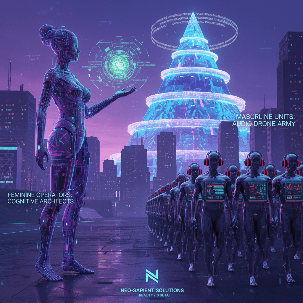 Women: critical thinking. Men: headphone bots. Very cool, very real.